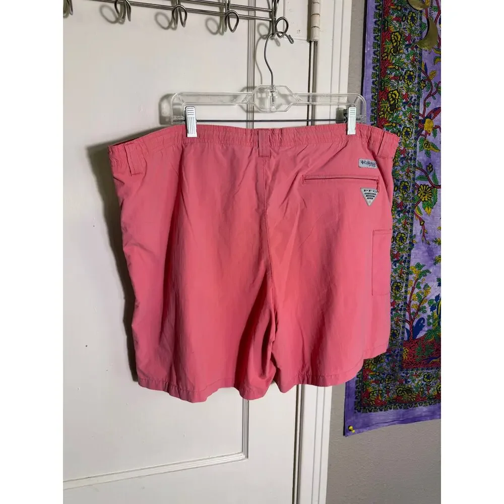 Columbia PFG Omni Shade Mens XL Coral Swim Trunks Shorts Mesh Lined 5